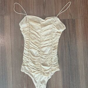 Ruched Cream Bodysuit